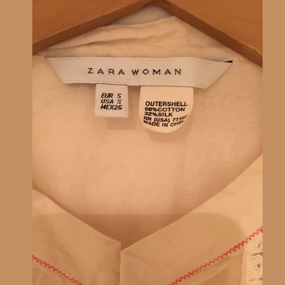 Zara Boho Silk Drawstring top.  Small - Picture 2 of 7